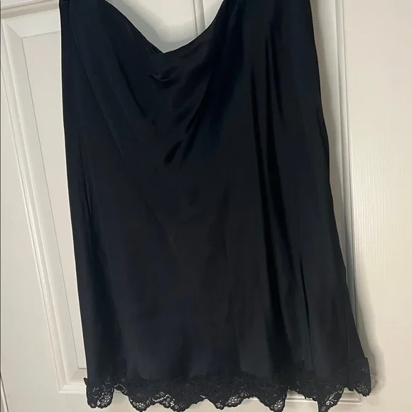 Anthropologie Tilda knee length slip skirt / Black Women's Skirt - Picture 6 of 9